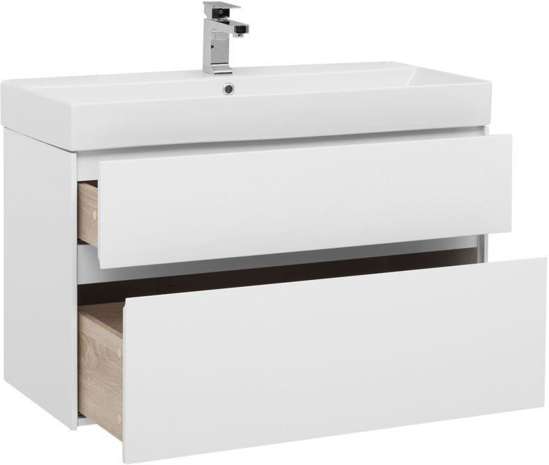 Приобрести aquanet тумба с раковиной бруклин 100 см, белая 00212599