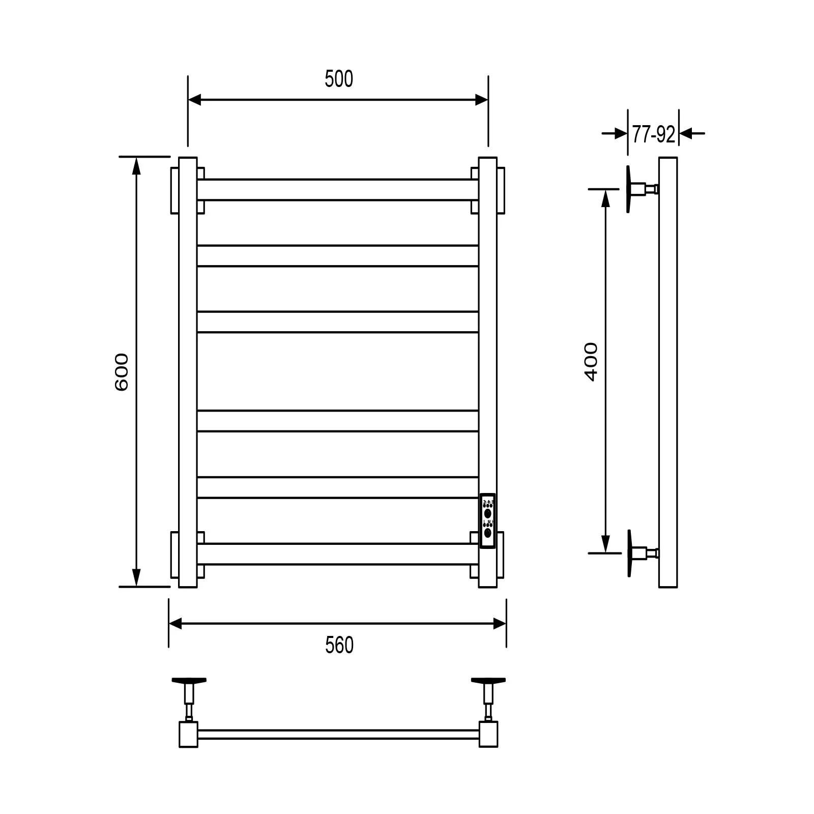 Приобрести veconi полотенцесушитель электрический barro-a 50х60 см, хром b6050ch-a