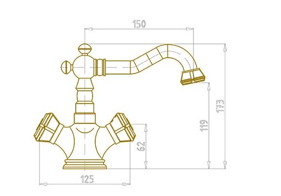 Приобрести смеситель для раковины bronze de luxe royal 10218/1, бронза