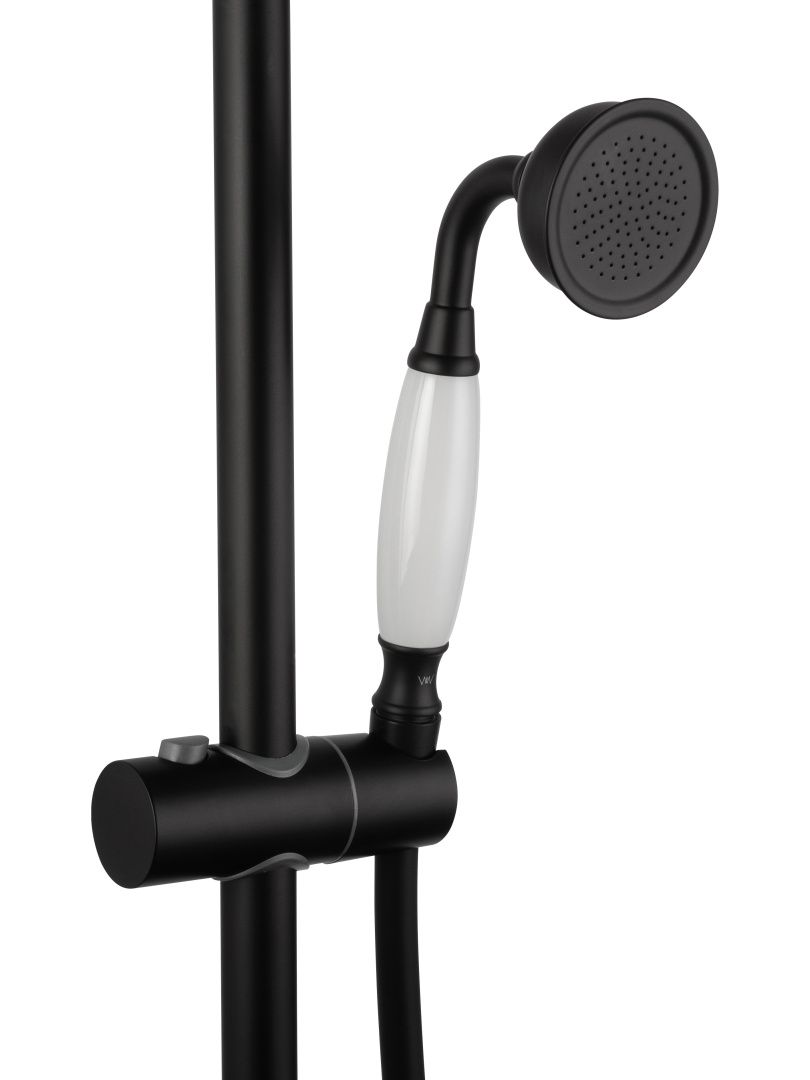 Приобрести душевая система с термостатом wonzon & woghand retro, черный матовый (ww-b3041-mb)