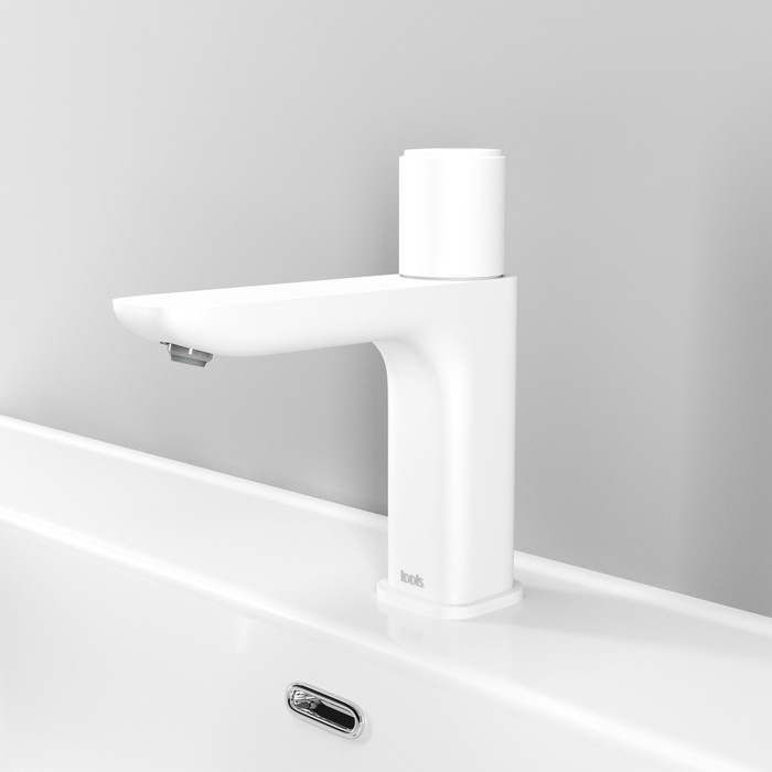 Приобрести iddis смеситель для раковины slide push control 182мм, белый матовый sliwtbti01