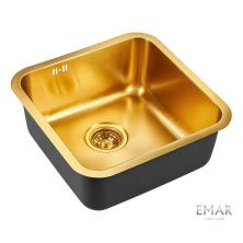Emar Кухонная мойка 44х44 см, золото EMB-127A PVD EMB-128A PVD Nano Golden