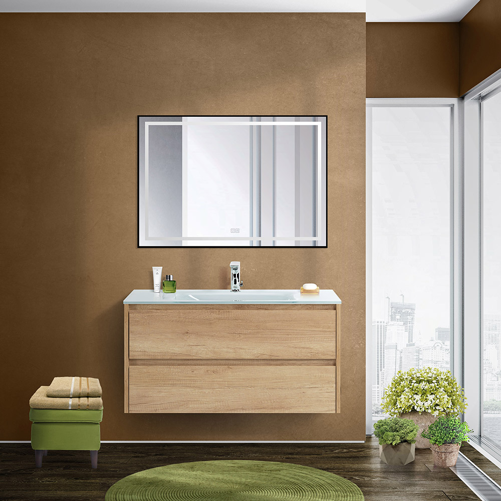 Приобрести belbagno тумба с раковиной kraft 100 см, подвесная rovere nebrasca nature, стеклянная раковина