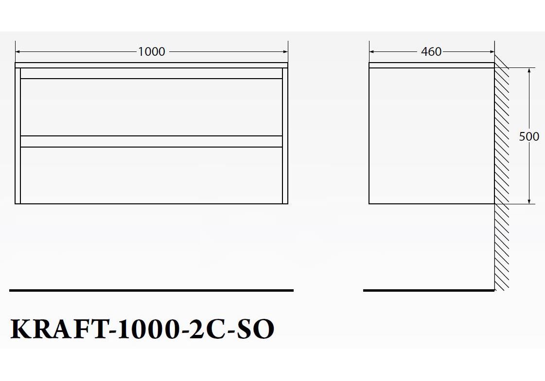 Приобрести тумба подвесная с раковиной belbagno kraft-1000-2c-so-bo 100 см, bianco opaco