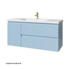 Caprigo Тумба с раковиной FORTE-Smalty STRIPE 120 см, левая, голубая, эмаль