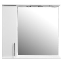 Loranto Зеркало-шкаф Karina 80х74,5 см с подсветкой, левостороннее, белое (CS00086512)
