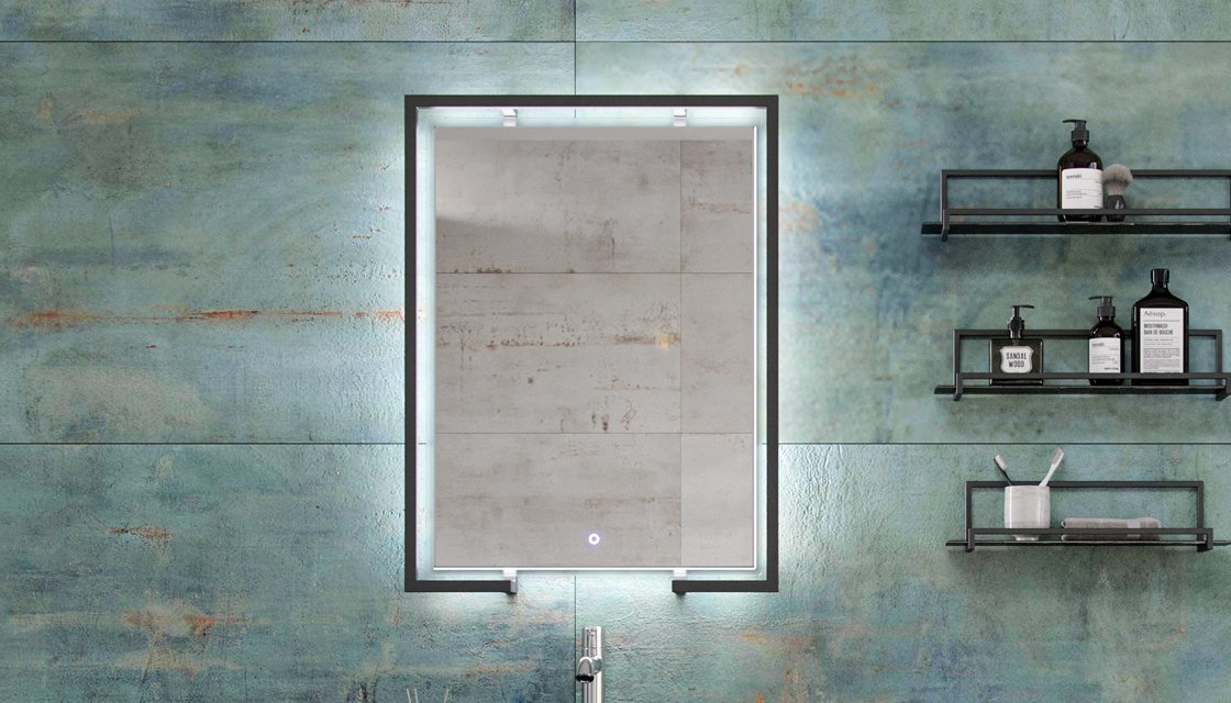 Приобрести зеркало velvex klaufs gelou 60 см с подсветкой, сенсорное включение zkgel.60-21.54, черное