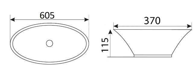 Приобрести раковина-чаша ceramalux 60 см 9397