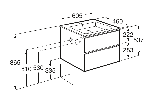 Приобрести тумба подвесная roca the gap с раковиной 60 см, белый глянец