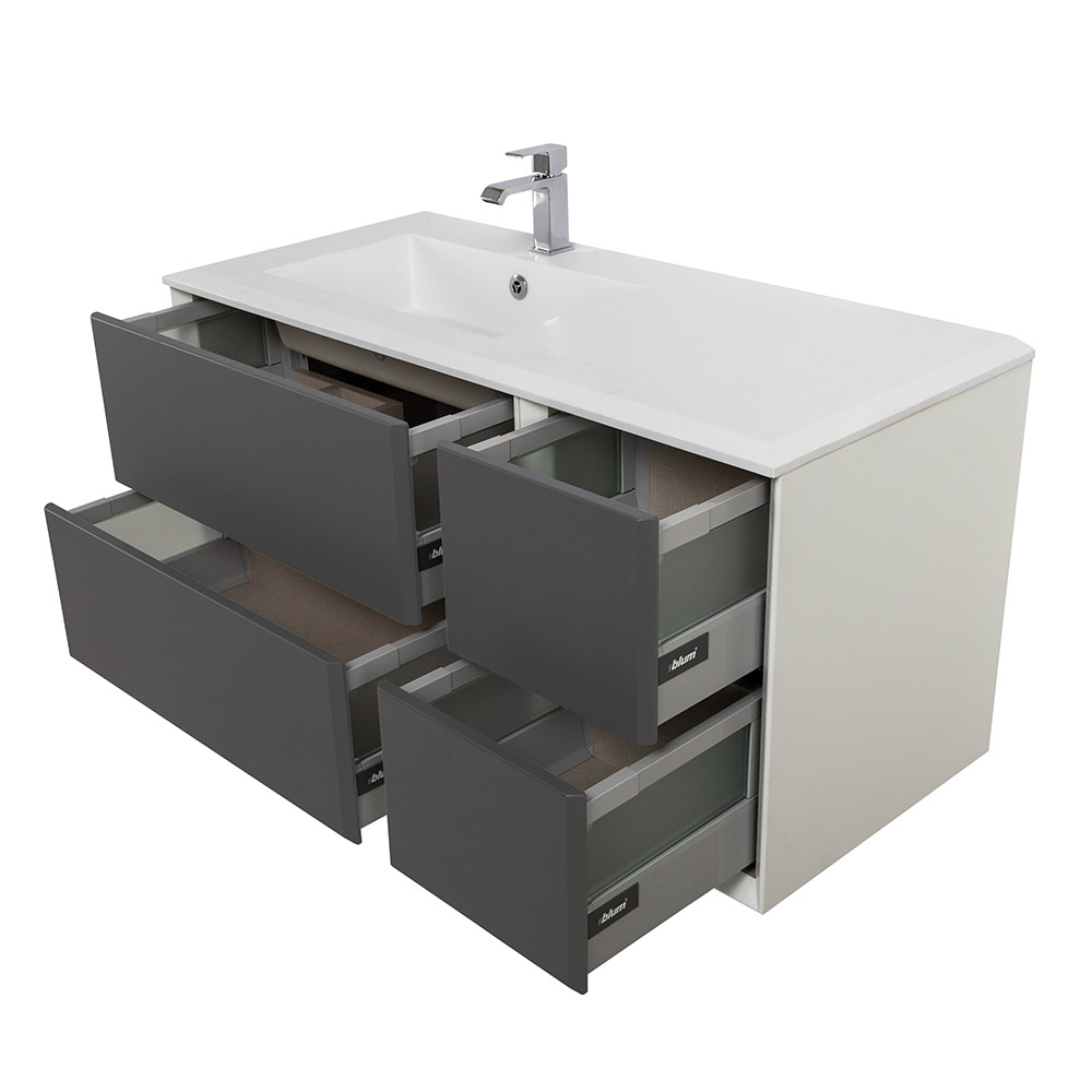 Приобрести cezares тумба подвесная с раковиной bellagio 106 см grigio nuvola, левостороняя, серая 55301