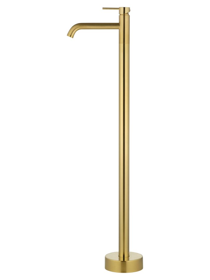 Приобрести смеситель для раковины напольного монтажа wonzon & woghand stick, брашированное золото (ww-88649905-bg)