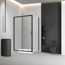 Veconi Душевое ограждение Rovigo 70х125 см, черное, прозрачное RV046B-12570-01-C5