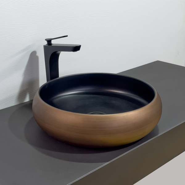 Приобрести comforty раковина 78650 41х41 см, медная-черная матовая