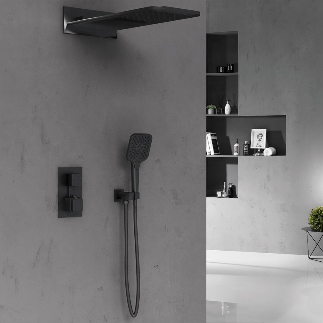 Приобрести vincea встраиваемая душевая система с термостатом, черная матовая vsfw-103tmb