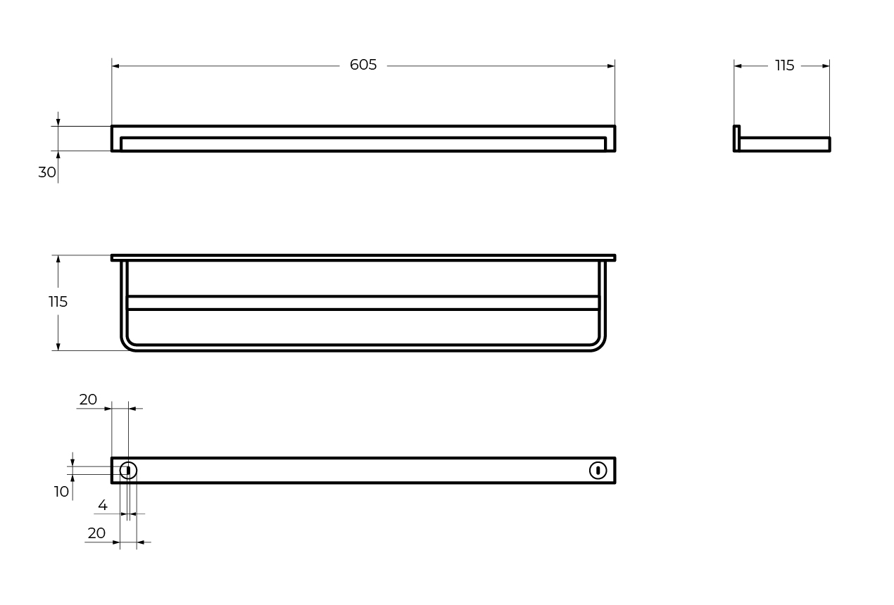 Приобрести cezares полотенцедержатель maxima 60 см, двойной, хром czr-f-8911