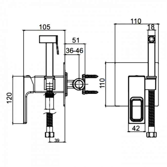 Приобрести gappo смеситель с гигиеническим душем g7217-6, черный матовый 30333