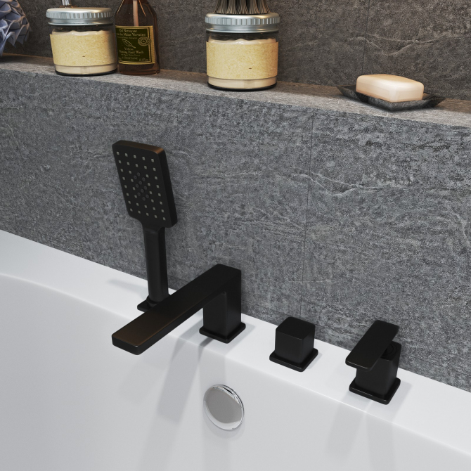 Приобрести смеситель для ванны с душем, врезной timo torne 4330/03y черный