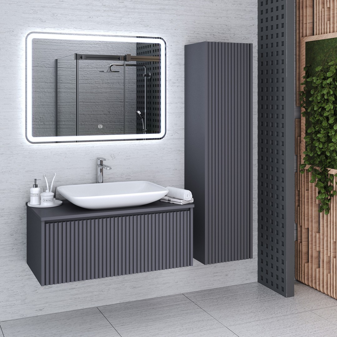 Приобрести шкаф-пенал подвесной monaco 35 см. графит