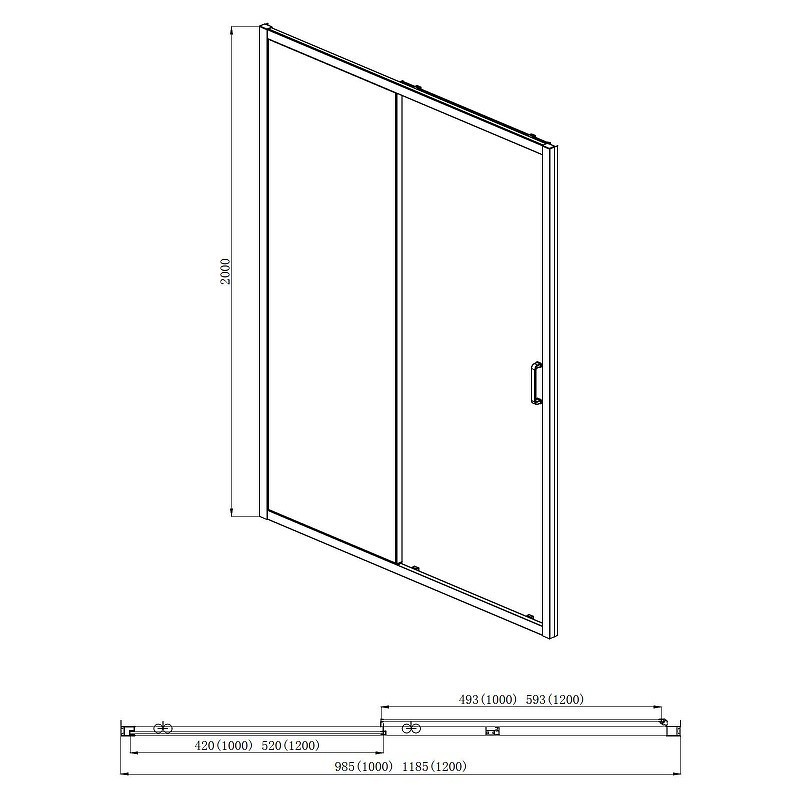 Приобрести душевая дверь aquatek aqnaa6121-120, раздвижная