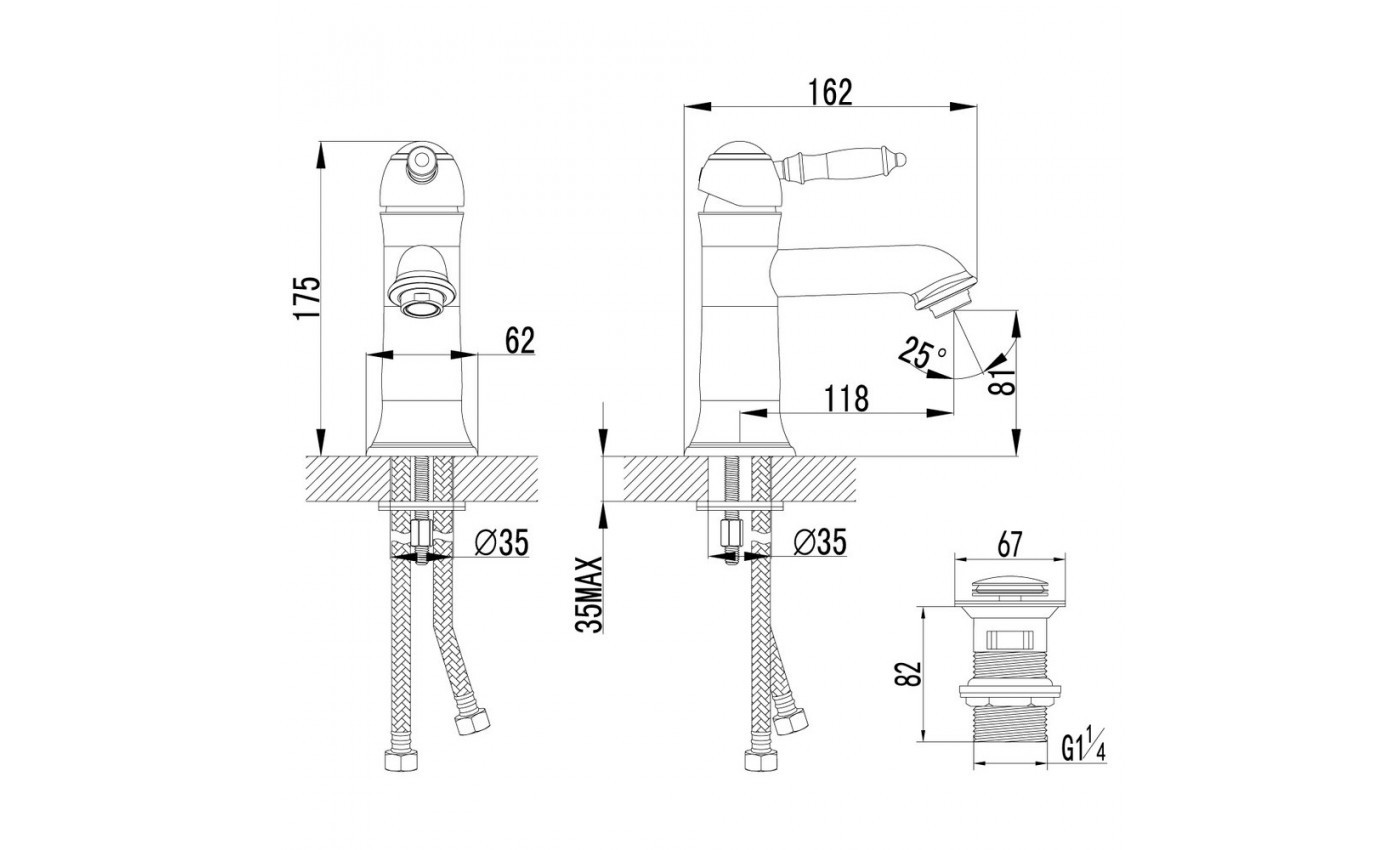 Приобрести lemark смеситель для раковины villa с донным клапаном, хром lm4806c