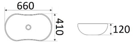 Приобрести раковина накладная ceramalux 66 см nc 9175ab
