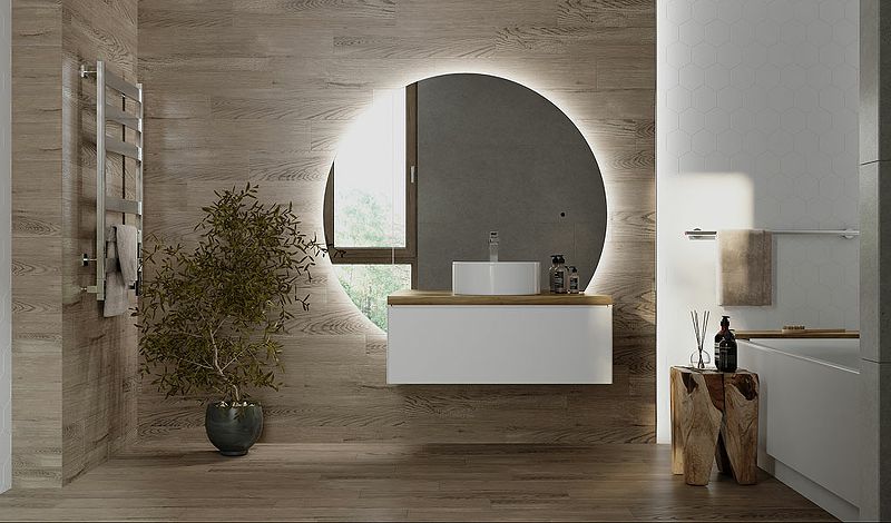 Приобрести jorno зеркало solis 34 см, с подсветкой, датчик движения, белое