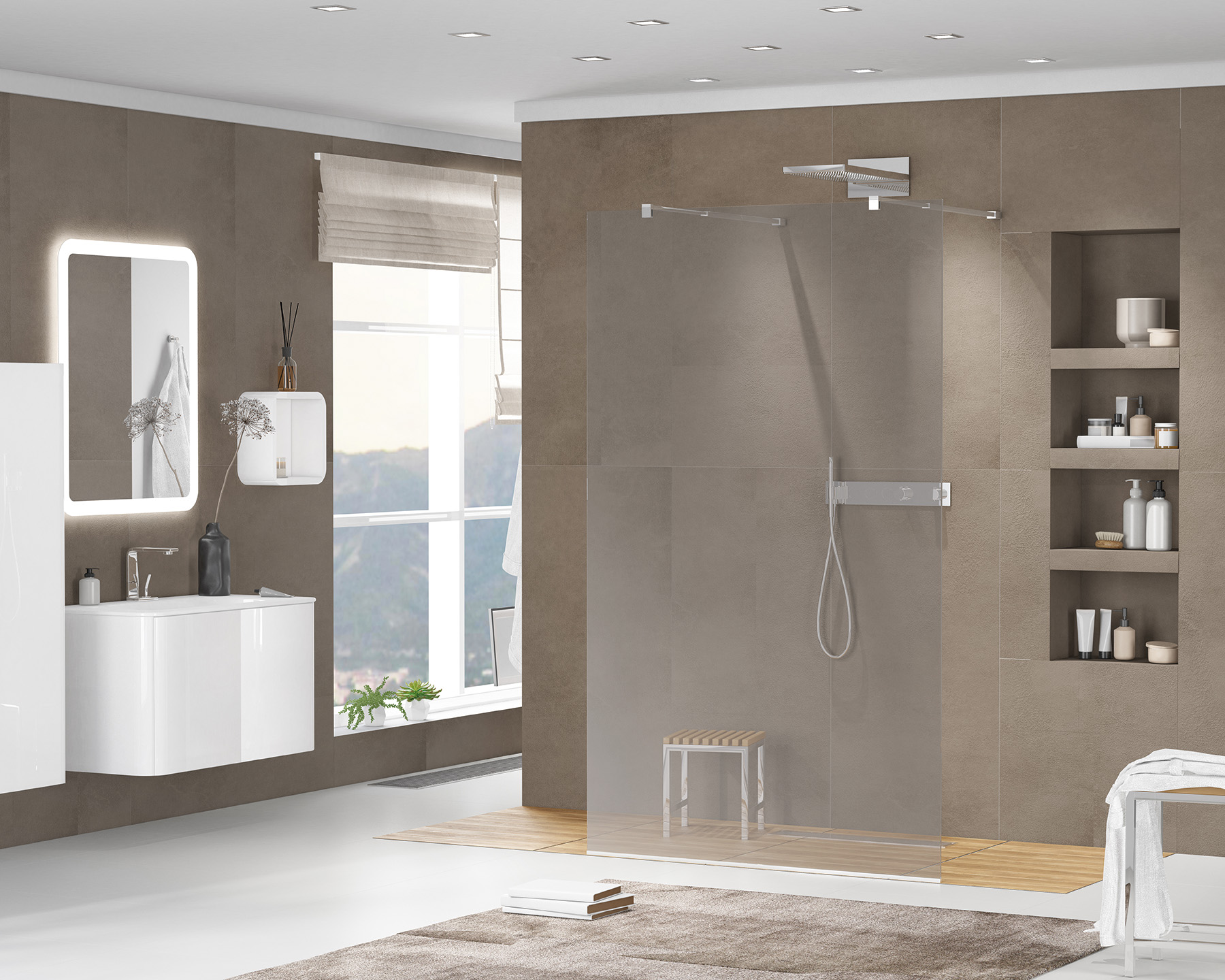 Приобрести cezares душевая перегородка liberta 120 см, серый\хром liberta-l-2-120-gr-cr