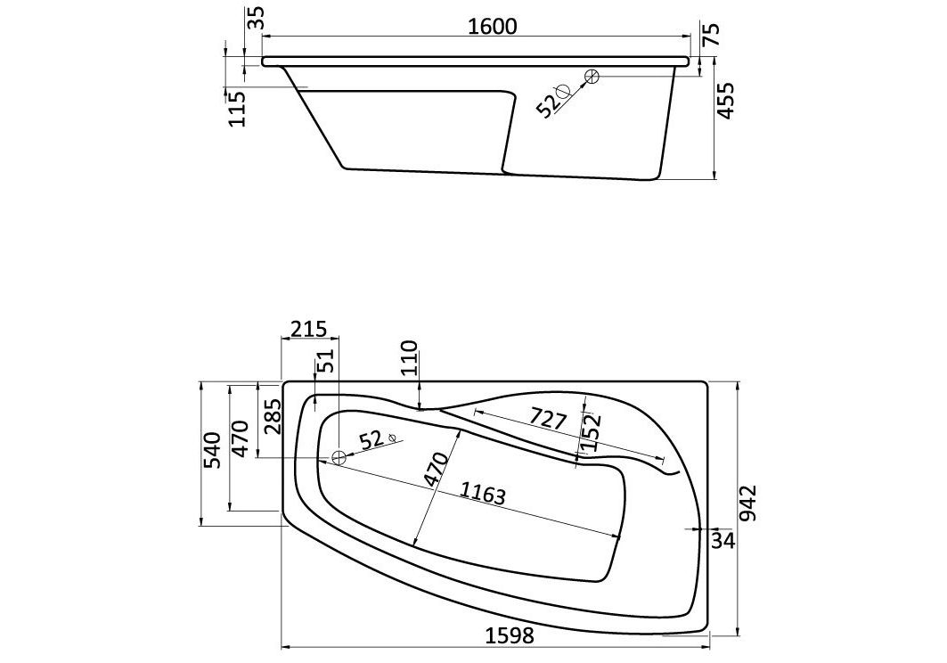 Приобрести ванна акриловая santek майорка xl асимметричная 160х95 левосторонняя, белая 1-wh11-1-991-l