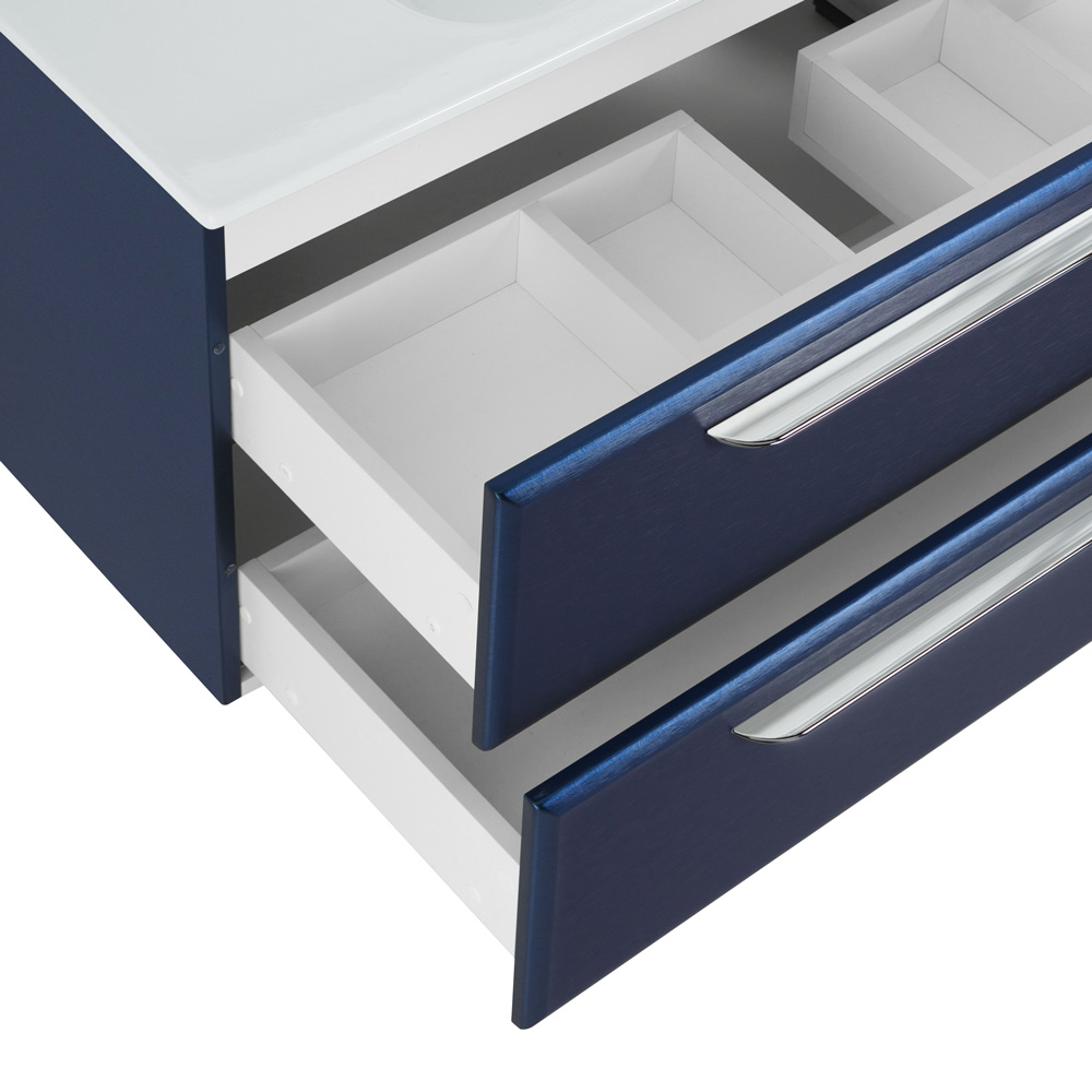 Приобрести cezares тумба подвесная с раковиной eco-cer 80 см sapfiro, синяя eco-cer-800-2c-so-spf-p