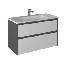 Briz Тумба подвесная с раковиной BARI 100 см, белая\серая Т18-100