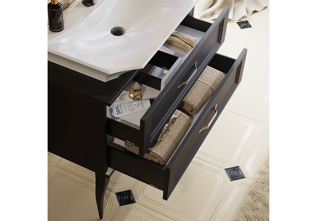 Приобрести тумба напольная с раковиной aqwella la donna 85 см lad0108blk, черный