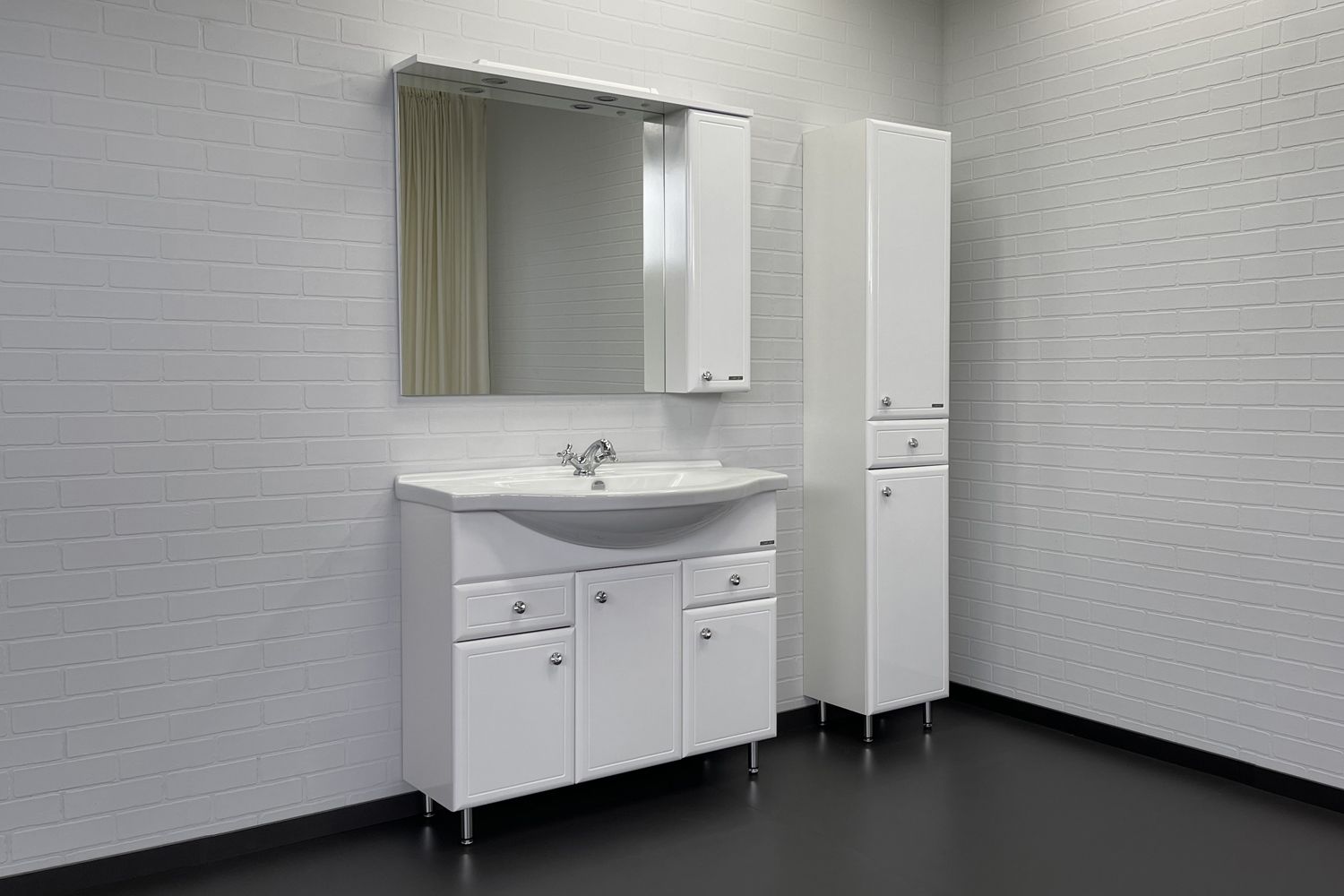 Приобрести сomforty зеркало-шкаф "сочи-100" белый глянец