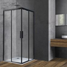 Vincea Душевое ограждение Soft 90х90 см, прозрачное, черная VSS-3SO100CLB