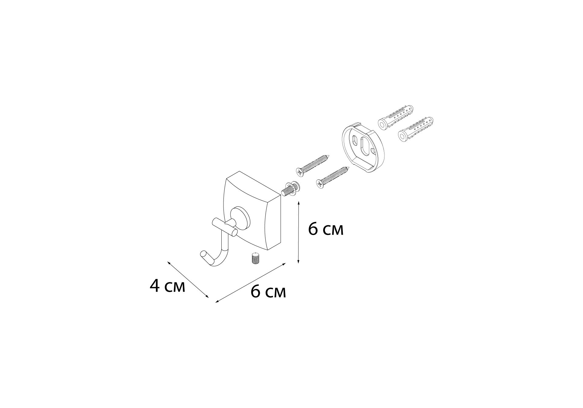 Приобрести fx-61305f kvadro крючок одинарный