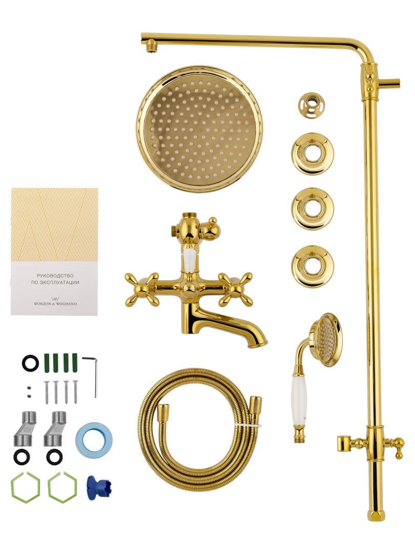 Приобрести душевая система wonzon & woghand retro, глянцевое золото (ww-88739020-pg)