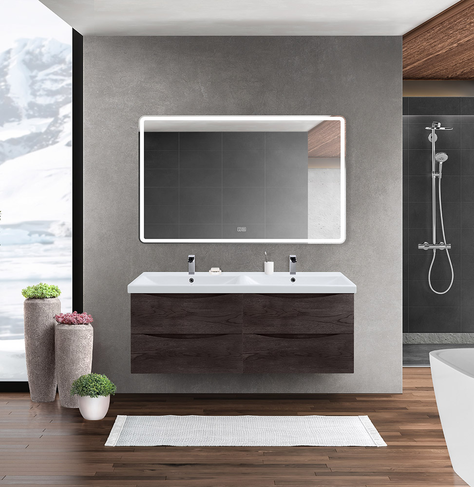 Приобрести belbagno тумба с раковиной marino-cer 120 см, подвесная с ящиками rovere nature grigio, белая раковина