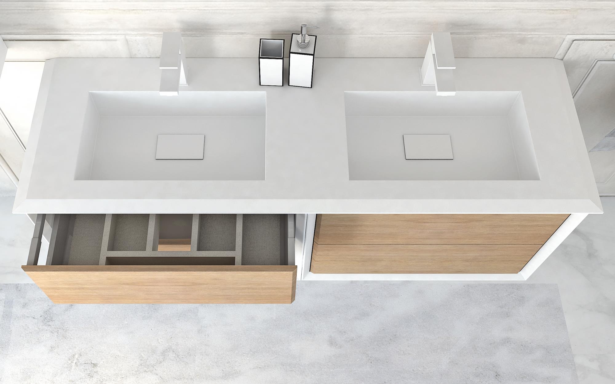 Приобрести cezares тумба подвесная с раковиной на две чаши bellagio 140 см rovere tabacco, дерево 54716