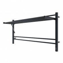 Terminus Полотенцесушитель Горизонт П8 120х60 см, с полкой, электрический, черный матовый