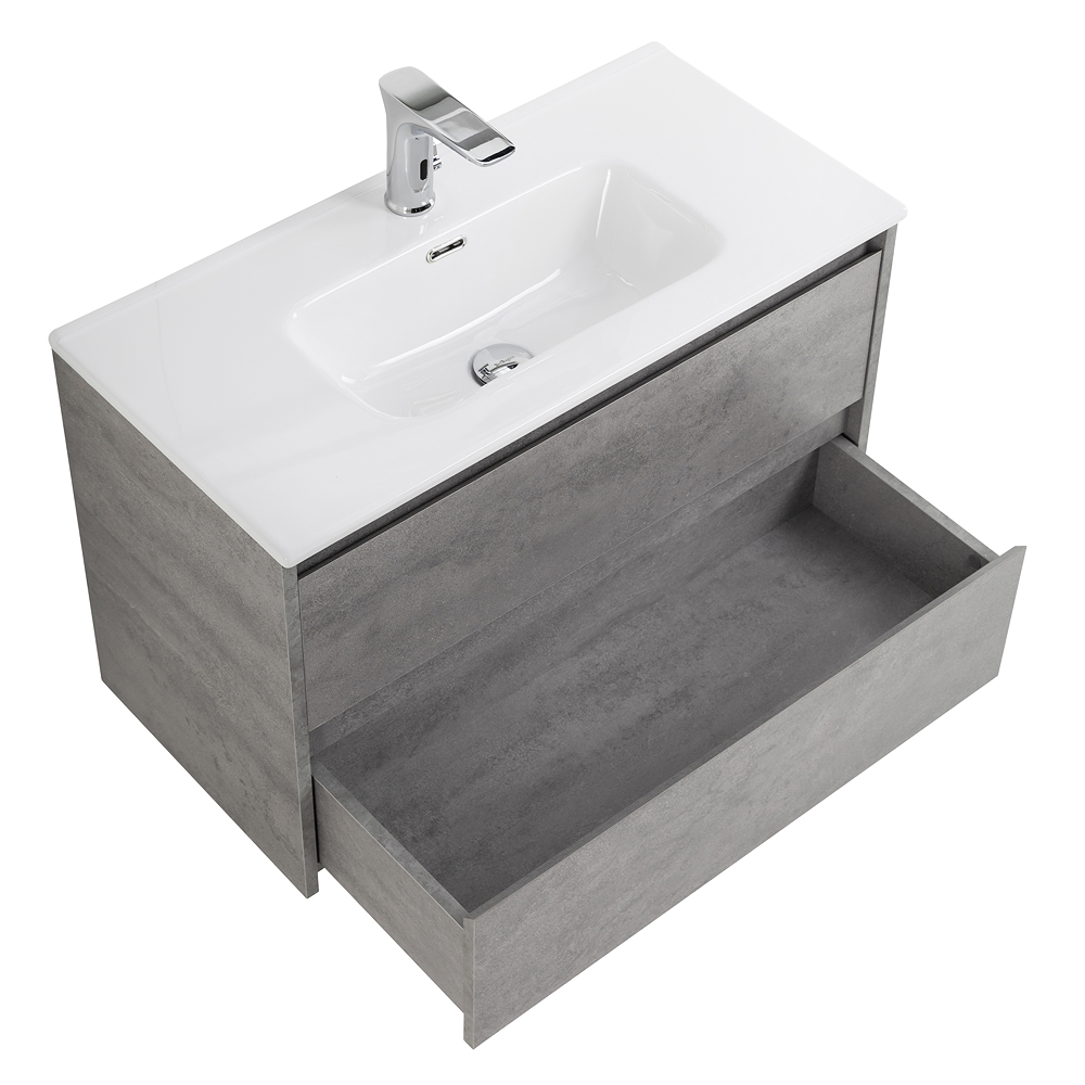 Приобрести belbagno тумба с раковиной kraft 39 80 см, подвесная cemento grigio, белая раковина