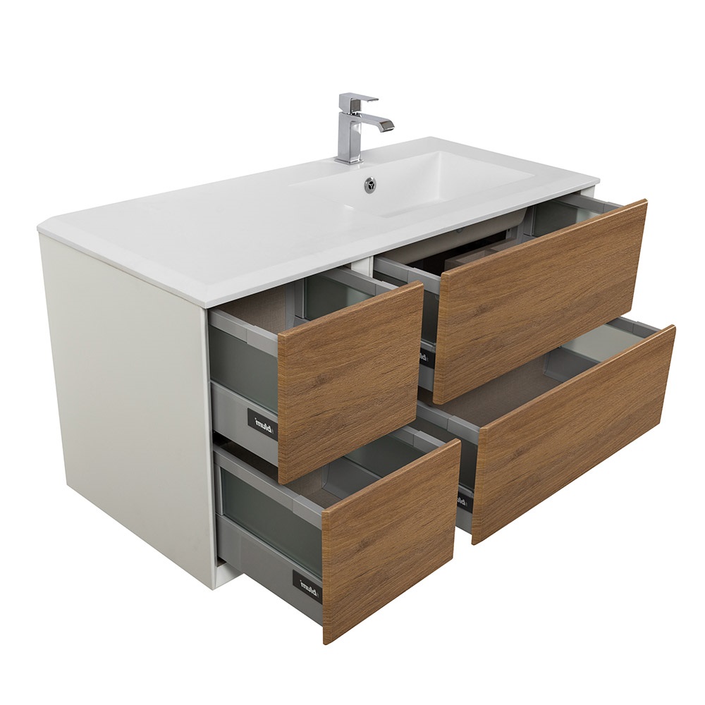 Приобрести cezares тумба подвесная с раковиной bellagio 106 см rovere tabacco, правосторонняя, дерево 54716