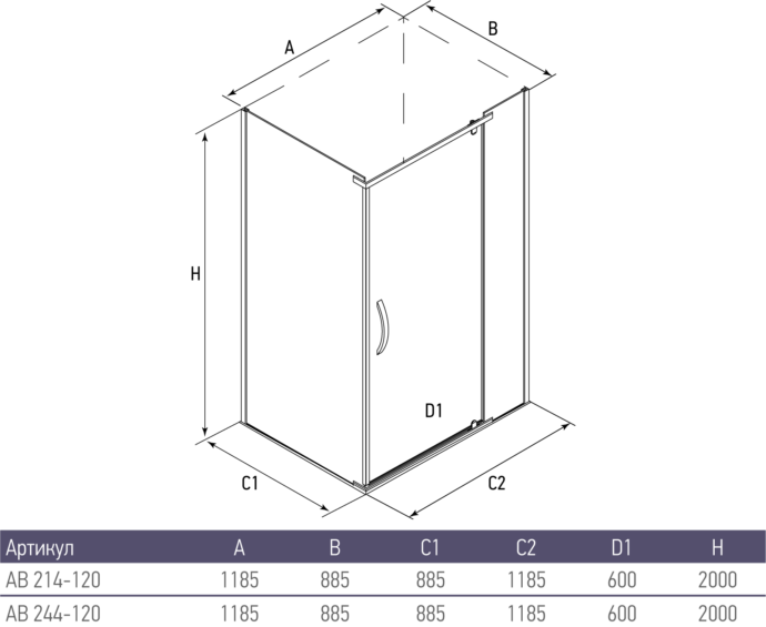 Приобрести ограждение душевое alex baitler ab244-120 120х90см,тонированное