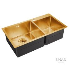Emar Кухонная мойка 78х43 см, золото EMB-210 PVD EMB-128A PVD Nano Golden