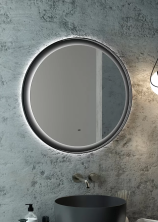 Continent Зеркало с подсветкой Planet Black 70х70 см, черное