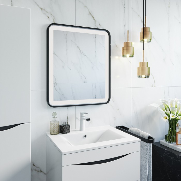 Приобрести iddis зеркало cloud, 60х70см, с подсветкой, сенсорное управление, черное clo6000i98