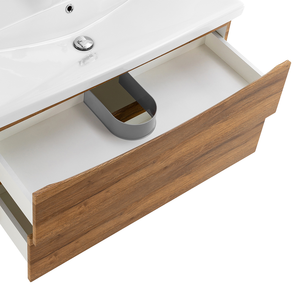 Приобрести belbagno тумба с раковиной marino-cer 100 см, подвесная rovere rustico, белая раковина