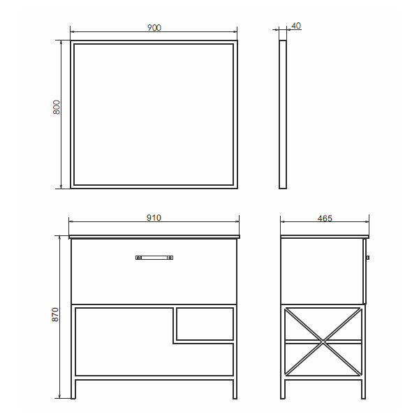 Приобрести сomforty зеркало бредфорд-90 серый графит