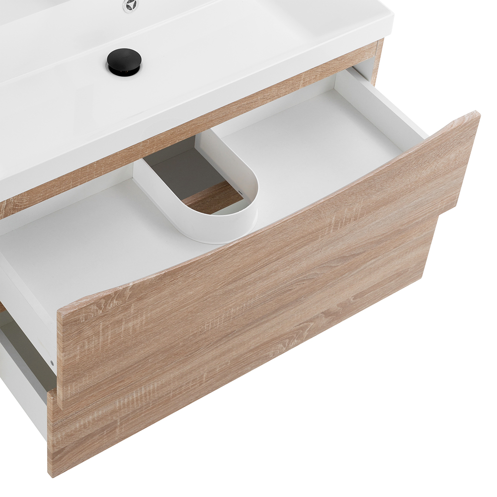 Приобрести belbagno тумба с раковиной marino 100 см, напольная rovere bianco, белая раковина