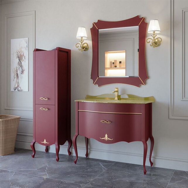 Приобрести caprigo тумба с раковиной bourget 100 см, бордовая, эмаль