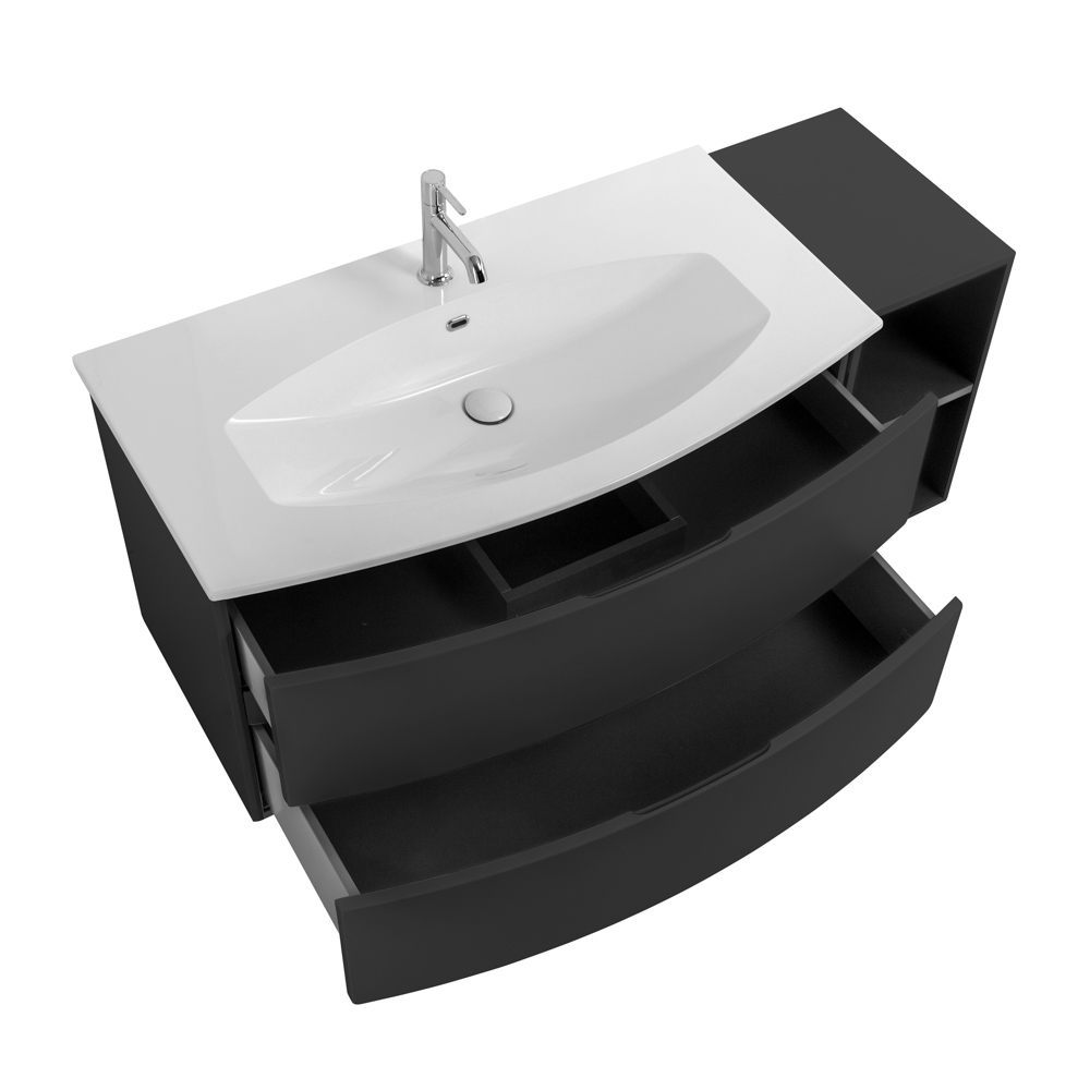 Приобрести cezares тумба подвесная с раковиной elettra 130 см grafite, литьевой мрамор, графит 55526