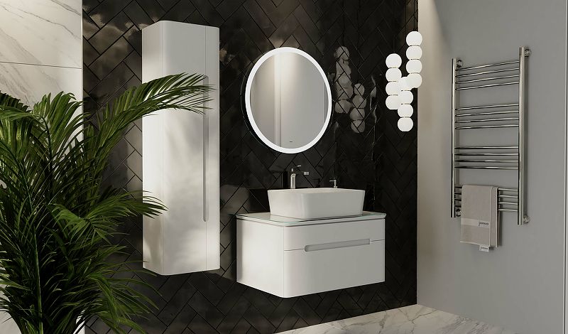 Приобрести jorno зеркало shine 65 см, с подсветкой, белое